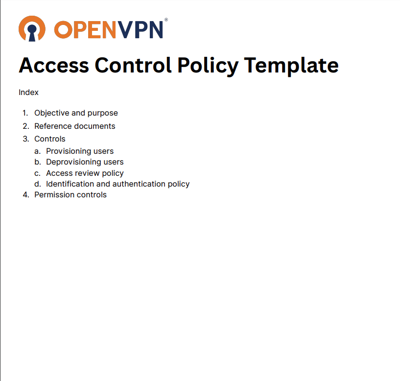 Access Control Policy Template