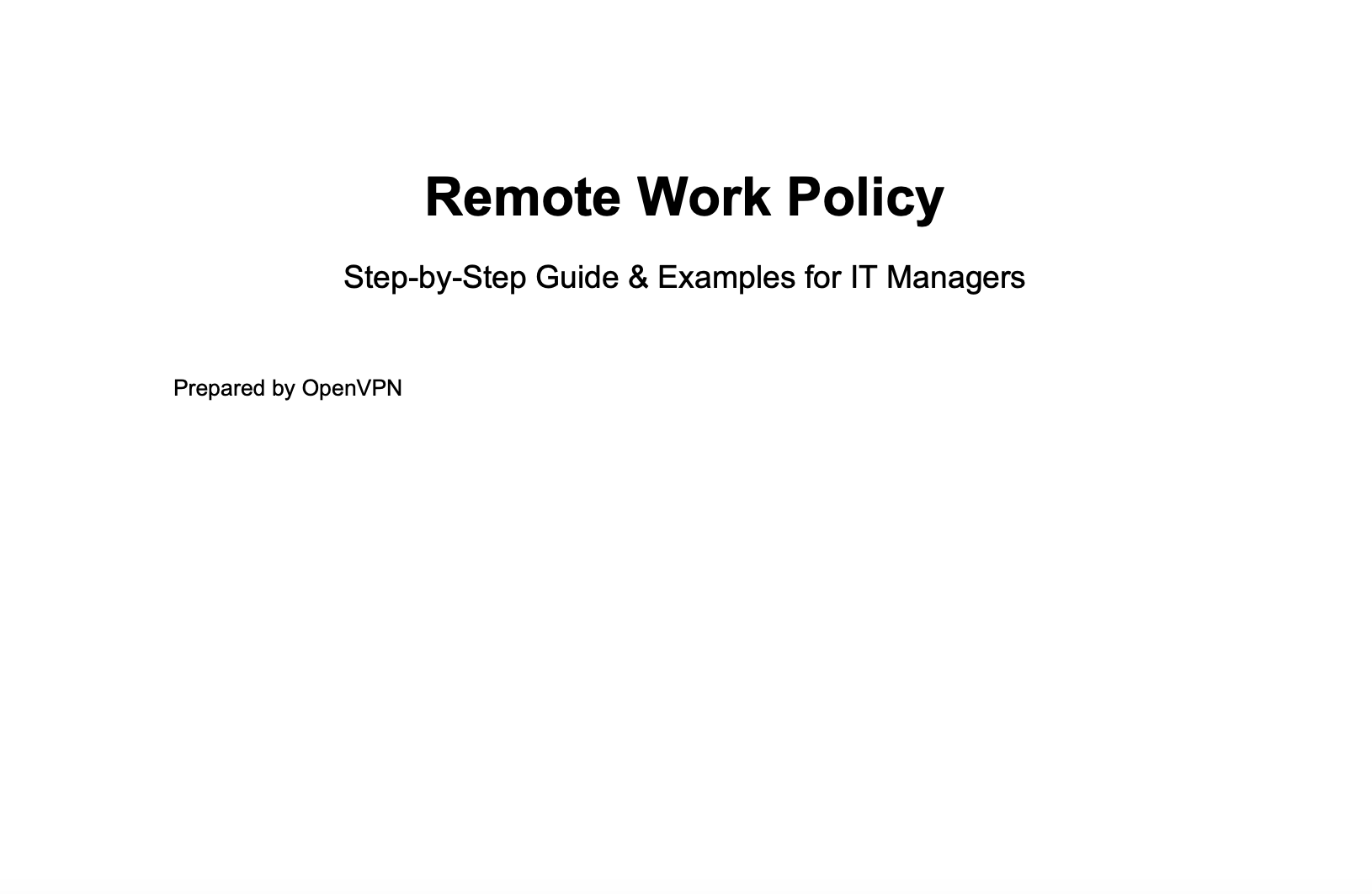 Remote Work Policy